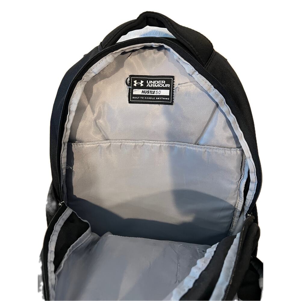 Under Armour Black Silver Hustle 5.0 Backpack - Picture 4 of 4